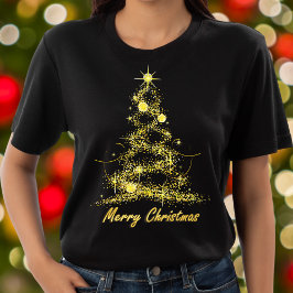 Frohe Weihnachten Eleganter Chic Black and Gold Tr T-Shirt