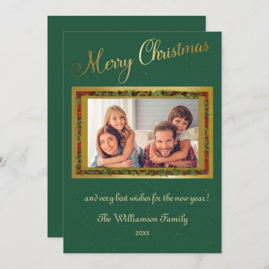 Frohe Weihnachten Eleganter Foto Rahmen (Vorne/Hinten)