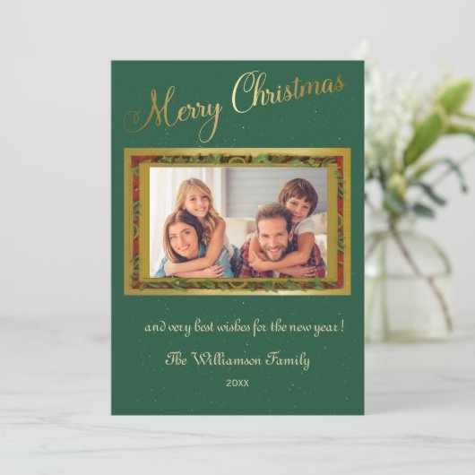 Frohe Weihnachten Eleganter Foto Rahmen (Stehend Vorderseite)