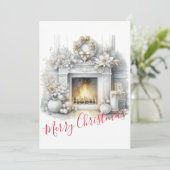 Frohe Weihnachten – Eleganter Kamin  (Stehend Vorderseite)
