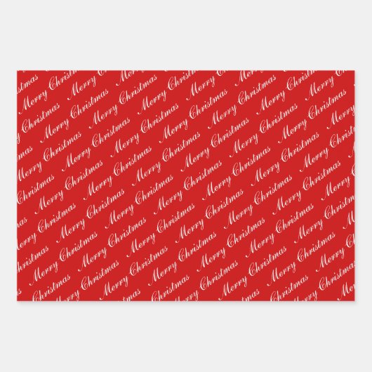 Frohe Weihnachten Eleganter Text Geschenkpapier Set (Vorderseite)