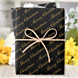 Frohe Weihnachten Eleganter Text Geschenkpapier Set