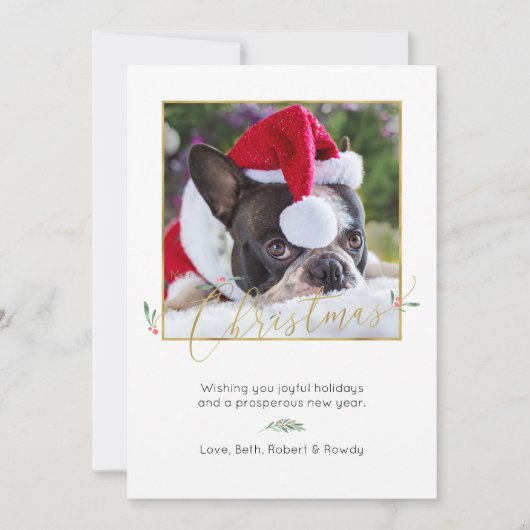 Frohe Weihnachten Eleganter Urlaub Fotokarte (Vorderseite)
