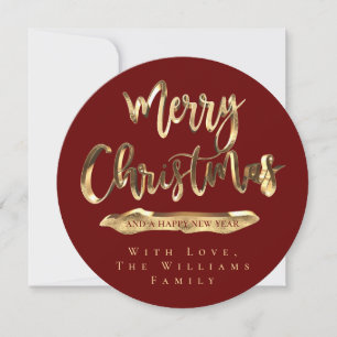 Frohe Weihnachten Elegantes Burgunderrot und Gold 