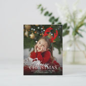 Frohe Weihnachten Elegantes Foto mit Text Overlay (Stehend Vorderseite)