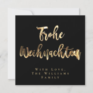 Frohe Weihnachten Elegantes Schwarzes Gold Script 