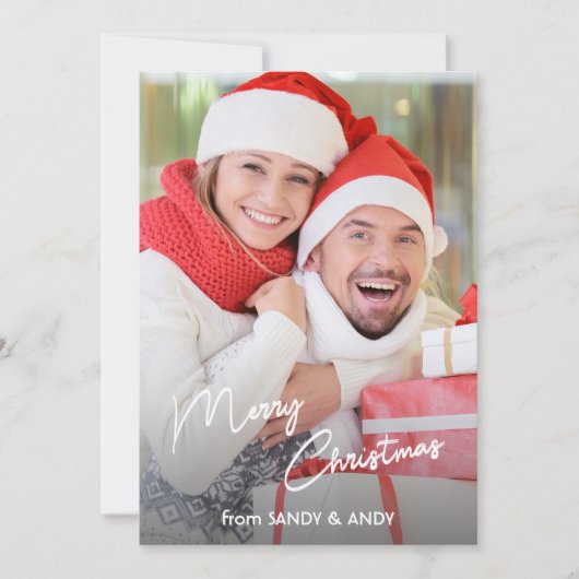 Frohe Weihnachten Elegantes Script 2 Side Design F (Vorderseite)