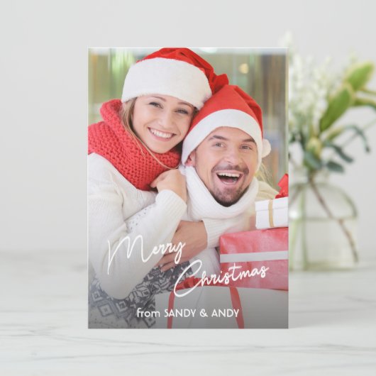 Frohe Weihnachten Elegantes Script 2 Side Design F (Stehend Vorderseite)