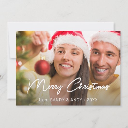 Frohe Weihnachten Elegantes Script 2 Side Design F (Vorderseite)