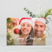 Frohe Weihnachten Elegantes Script 2 Side Design F (Stehend Vorderseite)