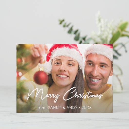 Frohe Weihnachten Elegantes Script 2 Side Design F (Stehend Vorderseite)