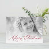 Frohe Weihnachten | Elegantes Script-Foto (Stehend Vorderseite)
