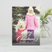 Frohe Weihnachten Elegantes Script-Foto (Stehend Vorderseite)