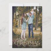 Frohe Weihnachten Elegantes Script Foto Weihnachte (Vorderseite)