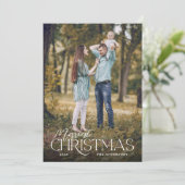 Frohe Weihnachten Elegantes Script Foto Weihnachte (Stehend Vorderseite)