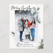 Frohe Weihnachten Elegantes Script Foto Weihnachte (Vorderseite)