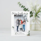 Frohe Weihnachten Elegantes Script Foto Weihnachte (Stehend Vorderseite)