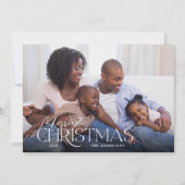 Frohe Weihnachten Elegantes Script Foto Weihnachte (Vorderseite)