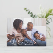 Frohe Weihnachten Elegantes Script Foto Weihnachte (Stehend Vorderseite)