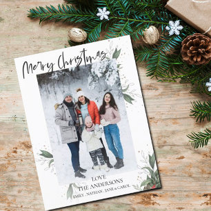 Frohe Weihnachten Elegantes Script Foto Weihnachte