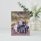 Frohe Weihnachten Elegantes Script Typografy Foto (Stehend Vorderseite)