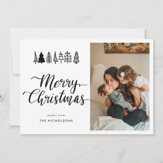 Frohe Weihnachten Elegantes Script Weihnachten Fot (Vorderseite)