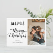 Frohe Weihnachten Elegantes Script Weihnachten Fot (Stehend Vorderseite)