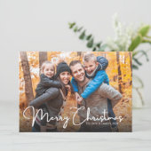 Frohe Weihnachten Elegantes Skript Foto (Stehend Vorderseite)