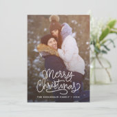 Frohe Weihnachten Elegantes Skript Minimal Foto (Stehend Vorderseite)