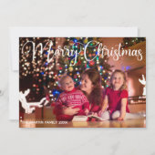 Frohe Weihnachten Elegantes White Cursive Script F (Vorderseite)