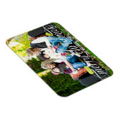 Frohe Weihnachten Elegantes White Script Foto Magnet (Rechte Seite)