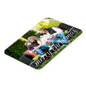 Frohe Weihnachten Elegantes White Script Foto Magnet (Linke Seite)