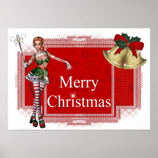 Frohe Weihnachten Elf 2 Design - Feiertage Print Poster (Vorne)