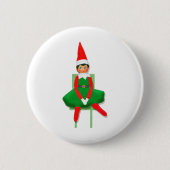 Frohe Weihnachten Elf auf dem Vorsitz Button (Vorderseite)