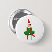 Frohe Weihnachten Elf auf dem Vorsitz Button (Vorne & Hinten)