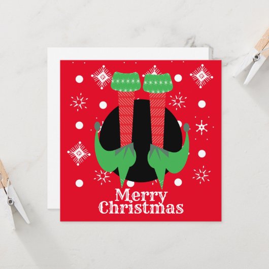 Frohe Weihnachten Elf Feet Heelse Schneeflocken Karte (Vorderseite/Rückseite Beispiel)