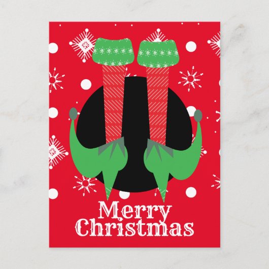 Frohe Weihnachten Elf Feet Heelse Schneeflocken Postkarte (Vorderseite)