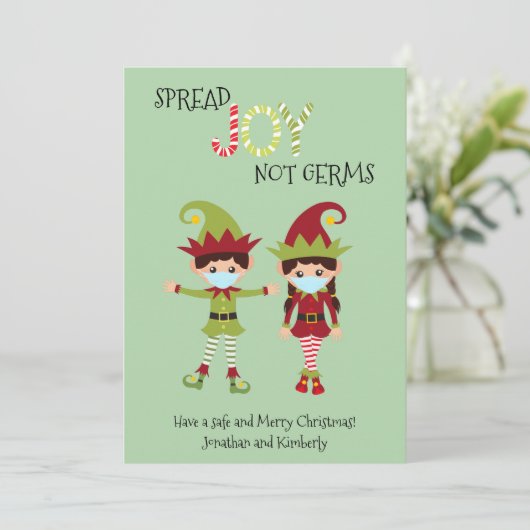 Frohe Weihnachten Elf Gesicht Maske Spread Joy 202 (Stehend Vorderseite)