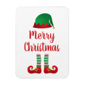 Frohe Weihnachten Elf Hat Red Green Magnet (Vertikal)