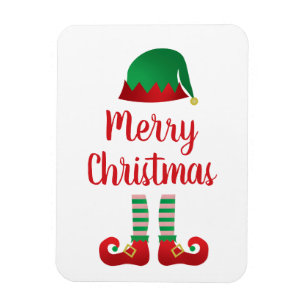 Frohe Weihnachten Elf Hat Red Green Magnet