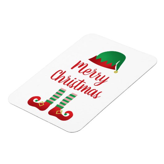 Frohe Weihnachten Elf Hat Red Green Magnet (Linke Seite)