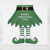 Frohe Weihnachten Elf Holiday Green Bierflaschenetikett (Einzelnes Label)