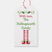 Frohe Weihnachten Elf Legs Geschenkanhänger (Rückseite)