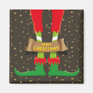 Frohe Weihnachten Elf Legs Magnet
