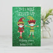 Frohe Weihnachten Elfed up Face Mask 2021 Glitzer (Stehend Vorderseite)