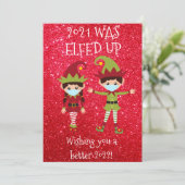 Frohe Weihnachten Elfed up Face Mask 2021 Glitzer (Stehend Vorderseite)