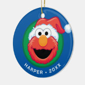 Frohe Weihnachten Elmo Keramik Ornament (Links)