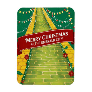 Frohe Weihnachten Emerald City Holiday Magnet