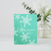 Frohe Weihnachten Emerald White Snowflake Minimali (Stehend Vorderseite)