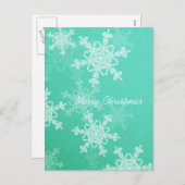 Frohe Weihnachten Emerald White Snowflake Minimali (Vorne/Hinten)
